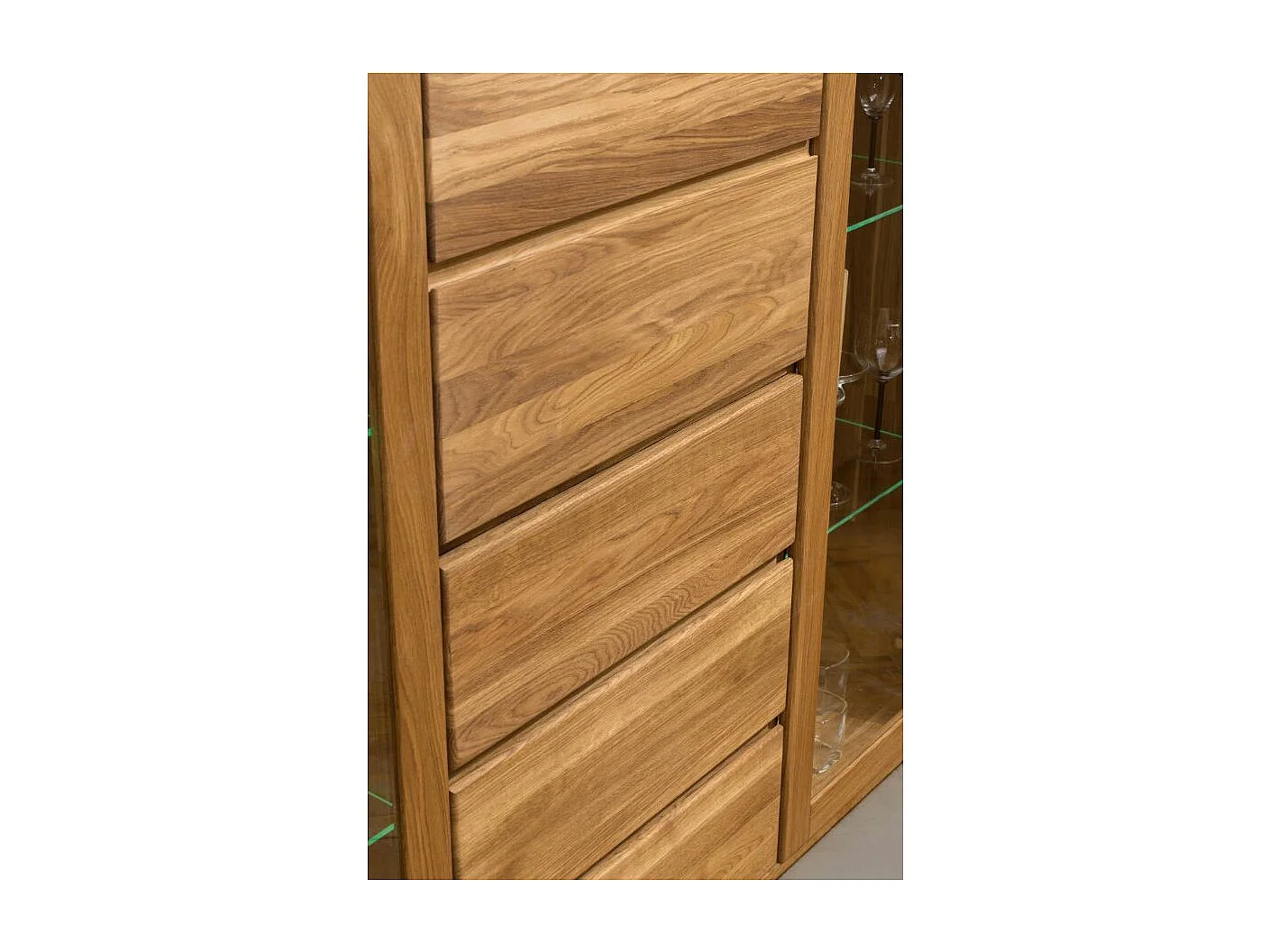 Vitrine en chêne massif Eliza 160cm