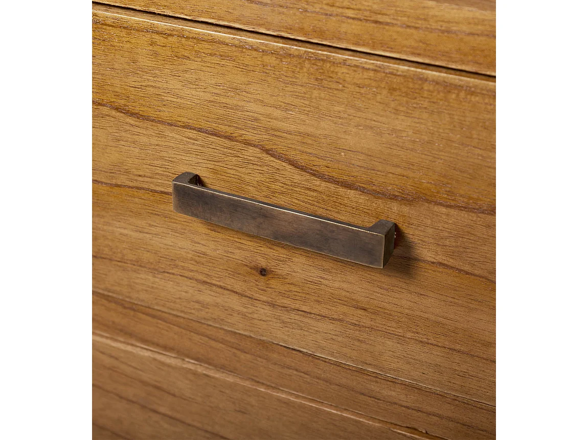 Vitrina Mindy madera maciza clara 2 puertas 8 cajones Zandhu 100 cm