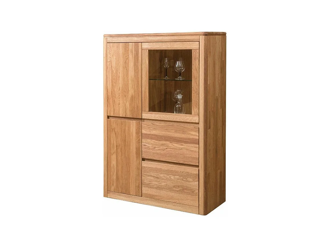 Vitrine en chêne massif et verre Velida 100cm