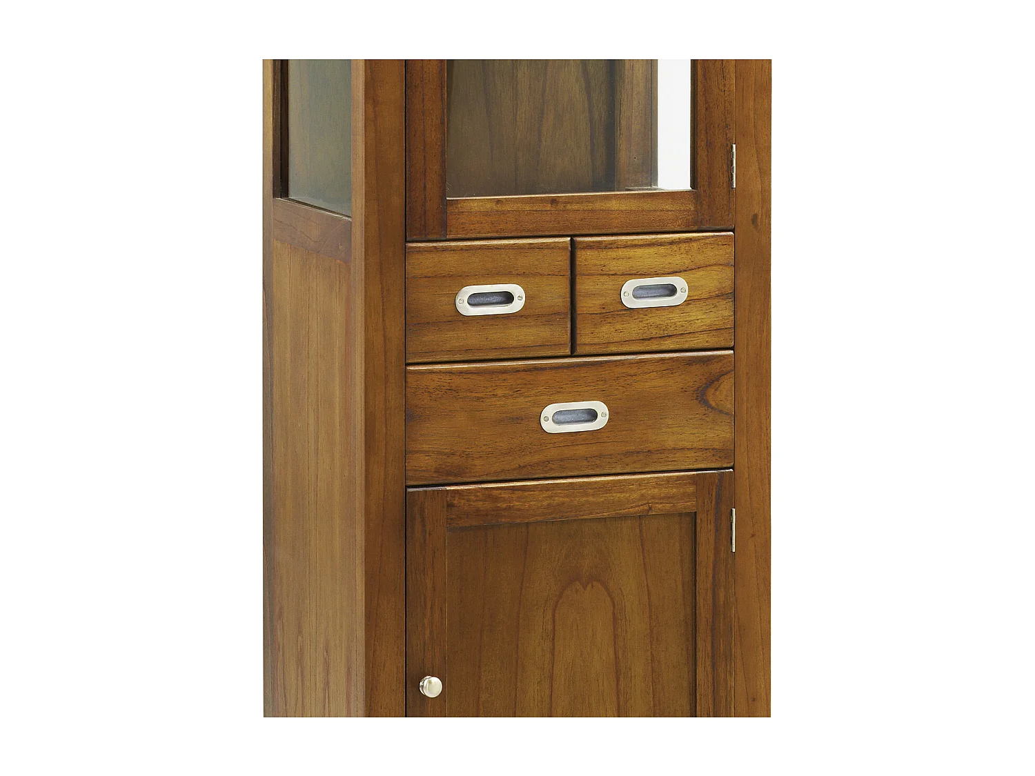 Vitrina Mindy madera maciza 2 puertas 3 cajones Sotchy 50 cm