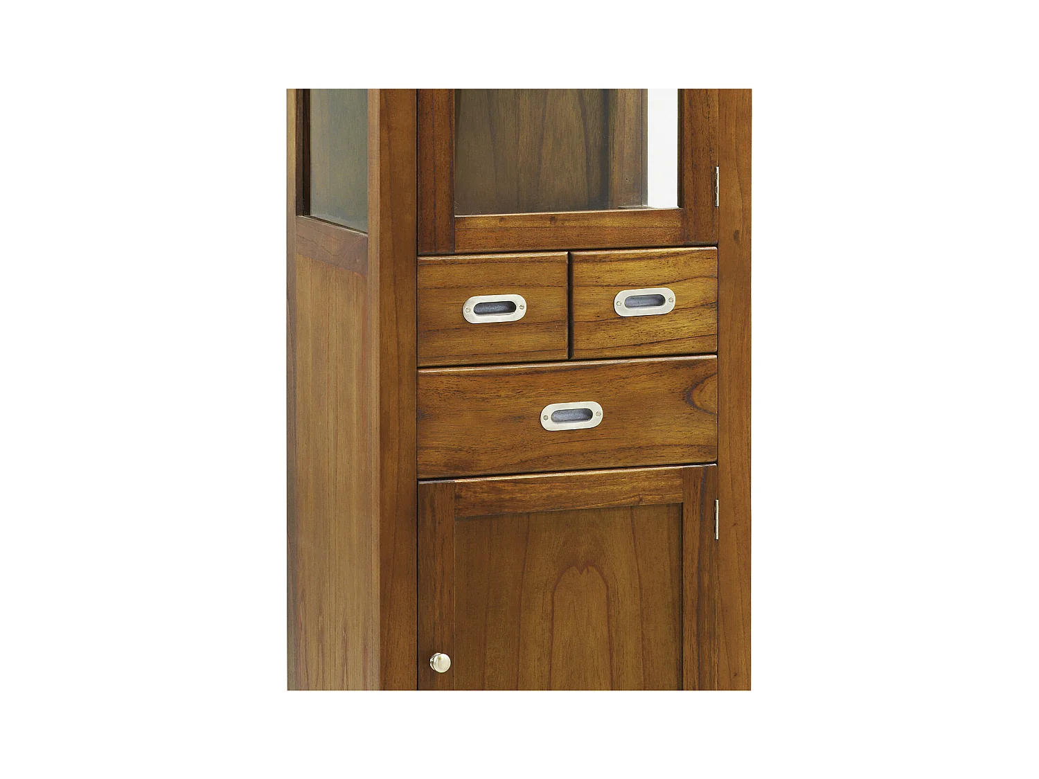 Vitrine en bois massif de Mindy 2 portes 3 tiroirs Sotchy 50cm