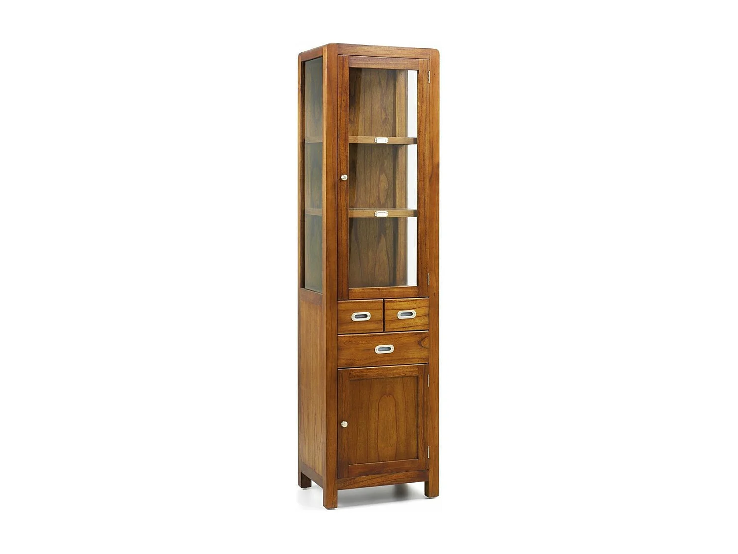 Vitrine en bois massif de Mindy 2 portes 3 tiroirs Sotchy 50cm