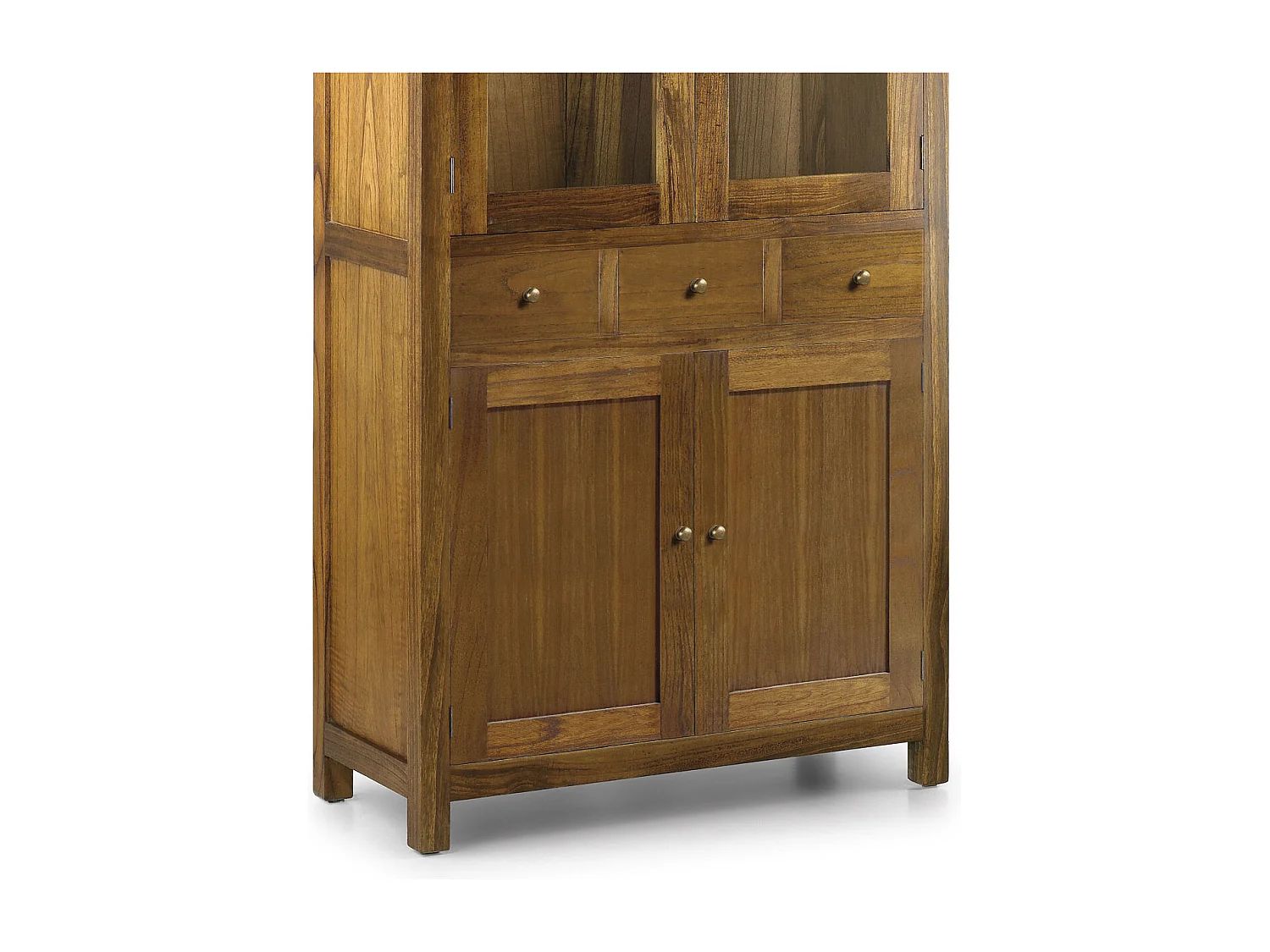 Vitrine en bois massif de Mindy 4 portes 3 tiroirs Orka 120cm