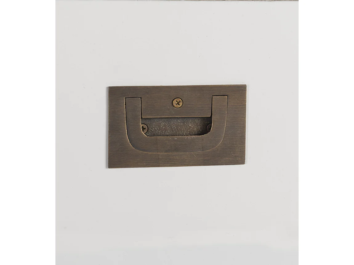 Vitrine 2 portes 1 tiroir bois massif de mindi blanc Kourame 55cm