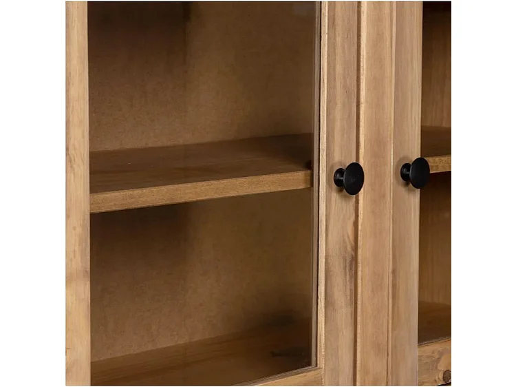 Vaisselier 4 portes 4 tiroirs pin massif clair Iris