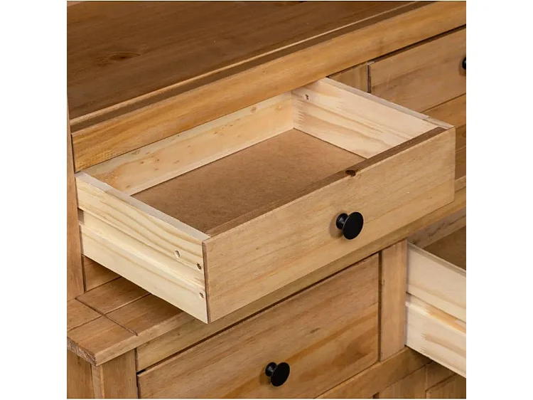 Vaisselier 4 portes 4 tiroirs pin massif clair Iris