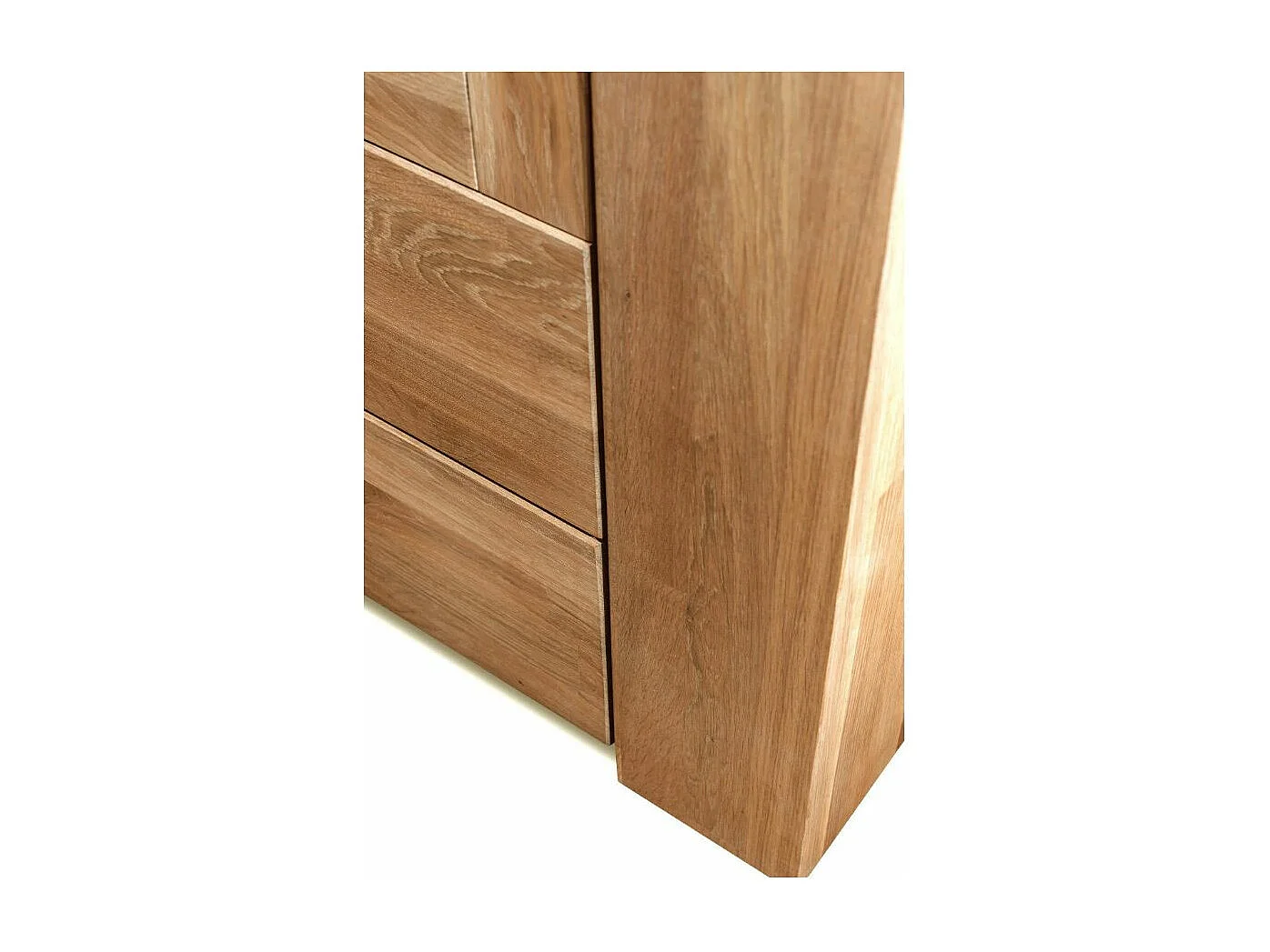 Massief eiken vitrinekast 1 glazen deur 2 laden Nordo 80 cm