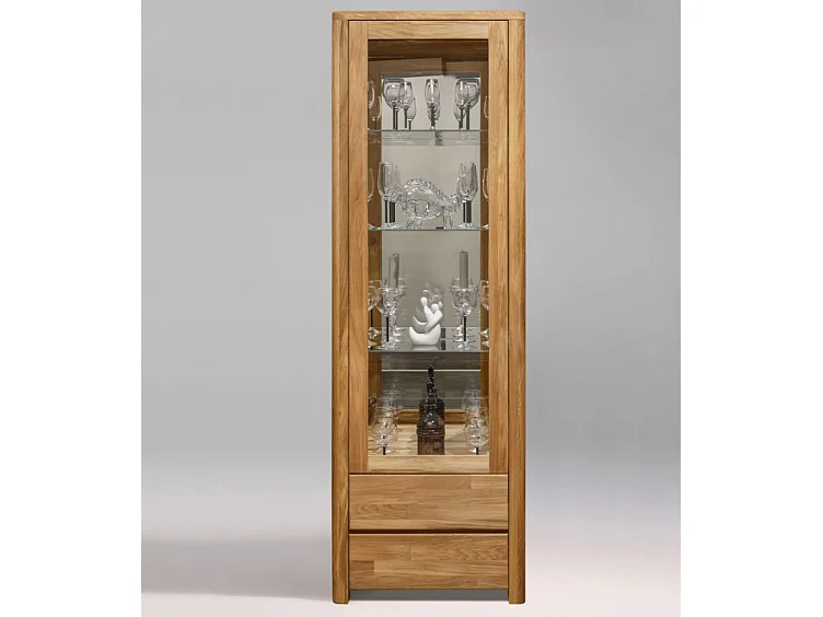 Vitrine en chêne massif 1 porte Eliza 62cm