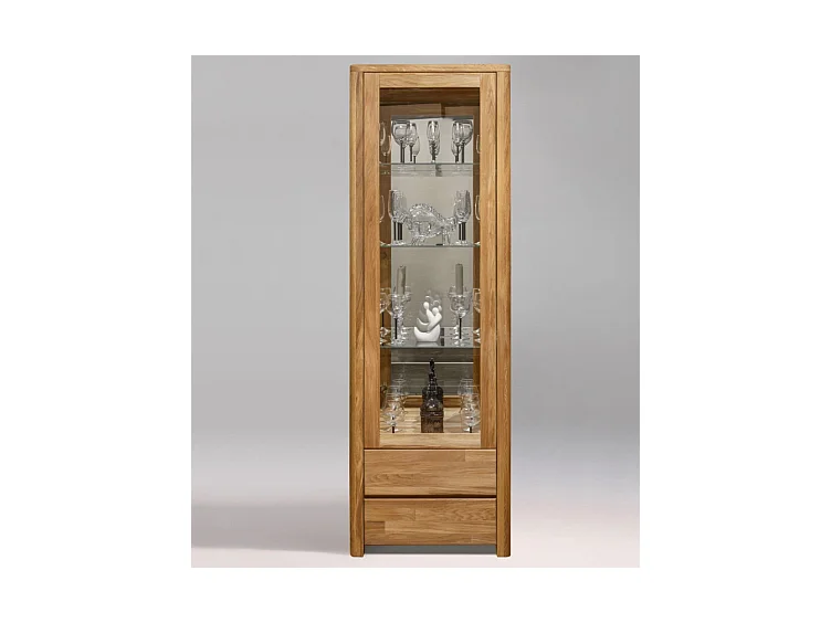 Vitrine en chêne massif 1 porte Eliza 62cm