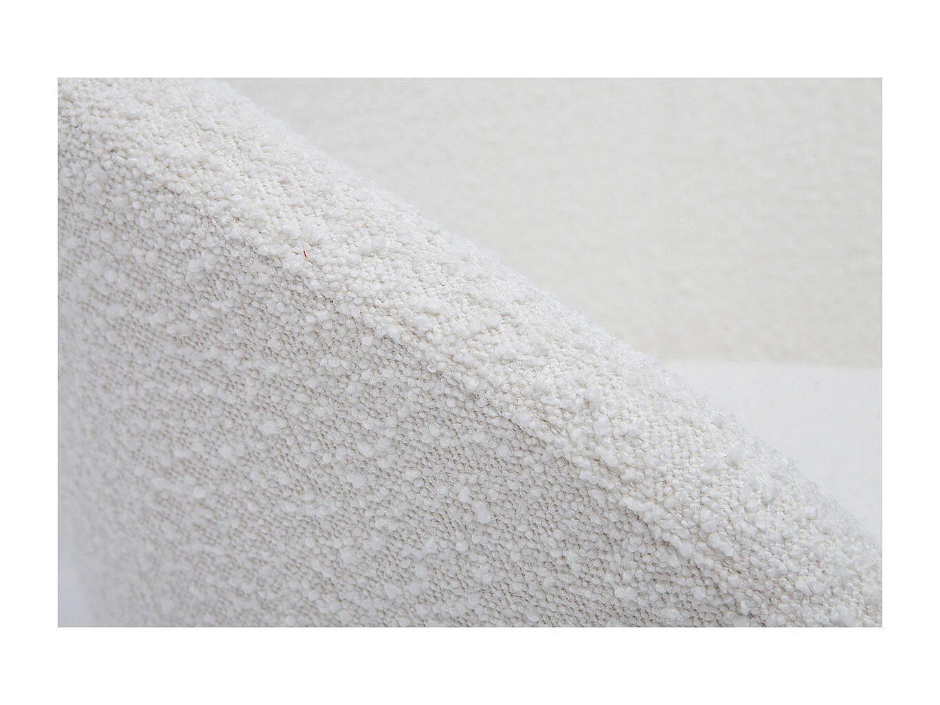 Sillón blanco efecto borreguillo con patas de madera clara OLIVIA