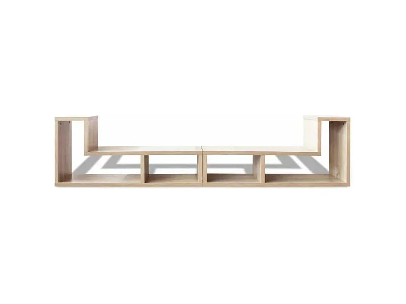 Meuble de rangement modulable bois chêne clair Chickie L 120 x H 56-28 x P 30cm