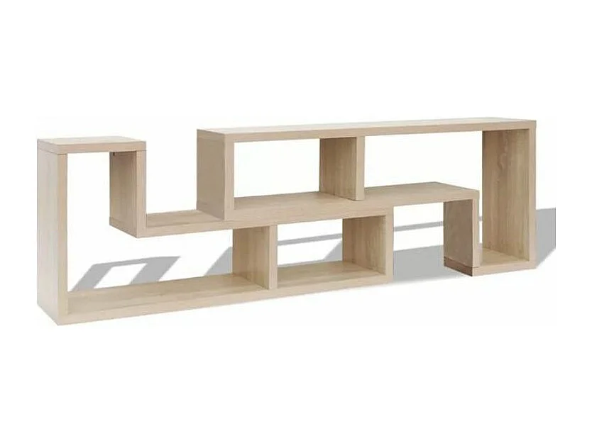 Meuble de rangement modulable bois chêne clair Chickie L 120 x H 56-28 x P 30cm