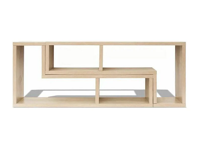 Meuble de rangement modulable bois chêne clair Chickie L 120 x H 56-28 x P 30cm