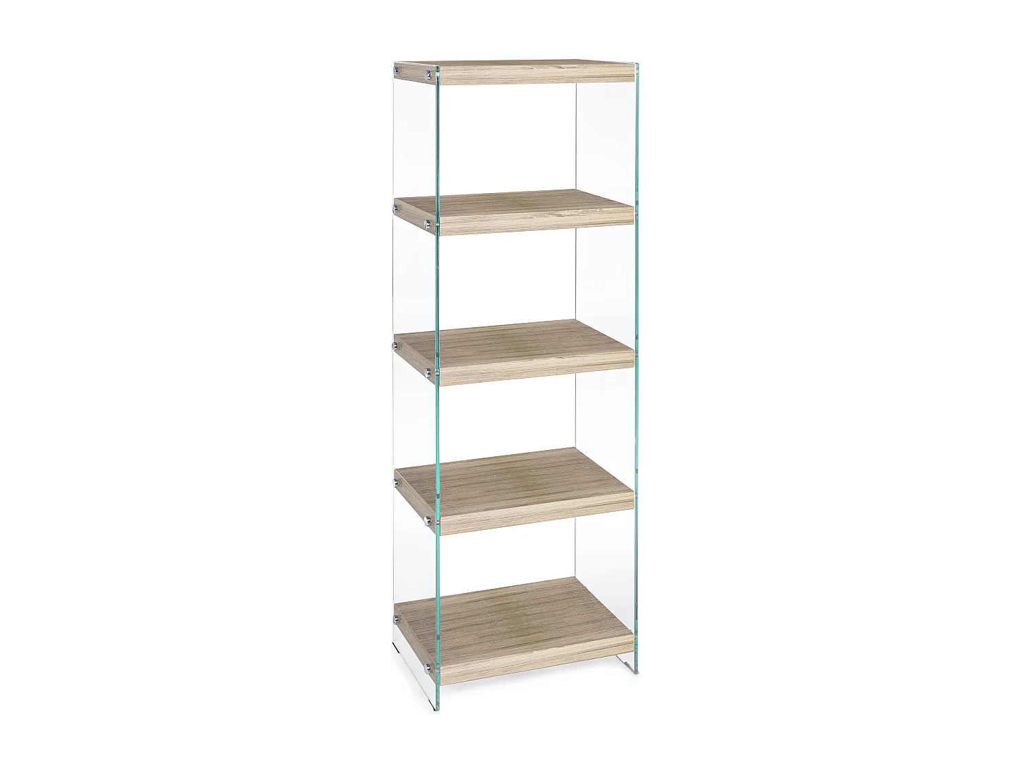 Etagère en MDF et verre trempé 5 niveaux beige Lina L 40cm