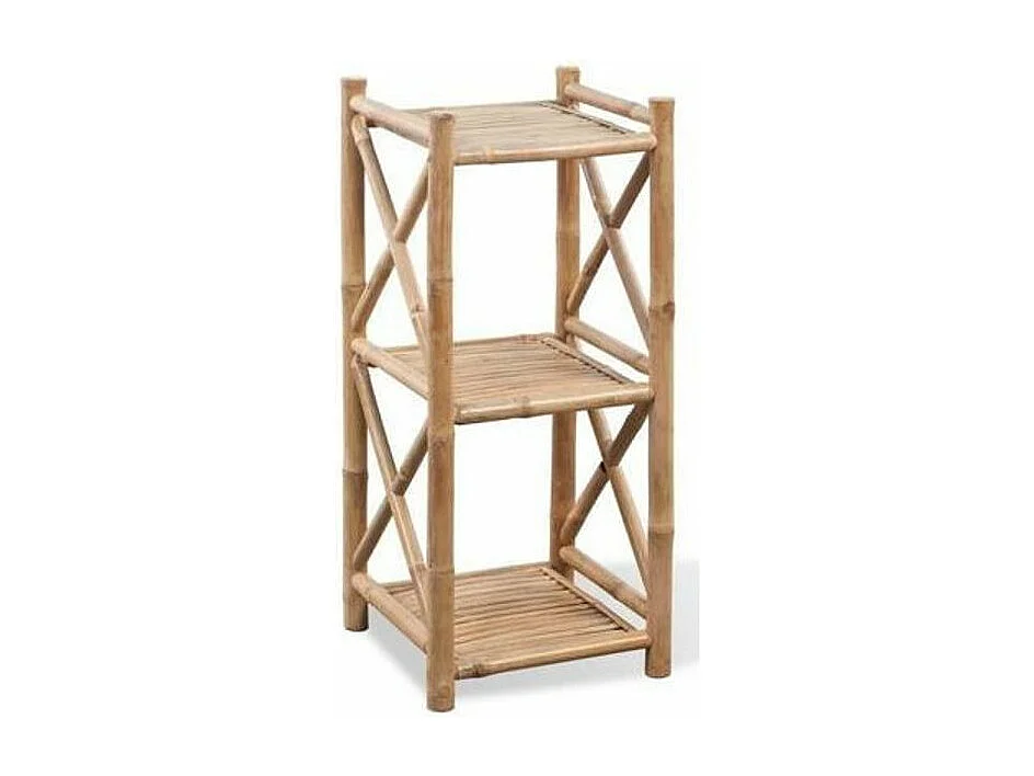 Etagère 3 plateaux bambou massif clair Kyca