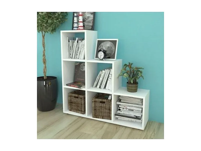 Petite étagère 6 niches blanc Claireau