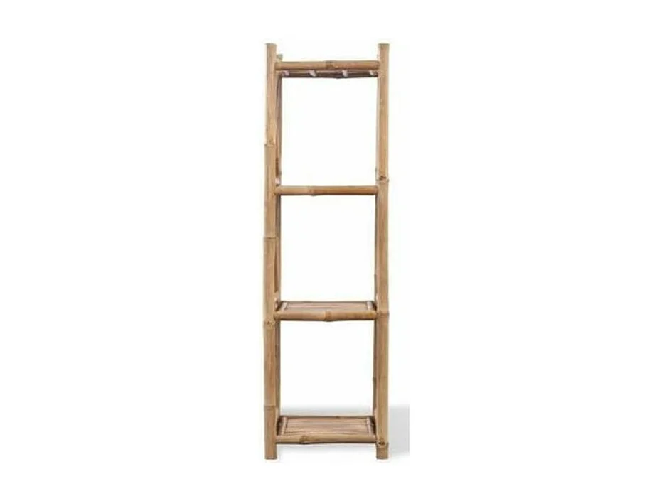 Étagère 4 plateaux bambou massif clair Kyca