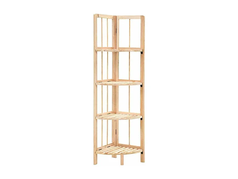 Etagère d'angle 4 tablettes cèdre massif clair Lenna