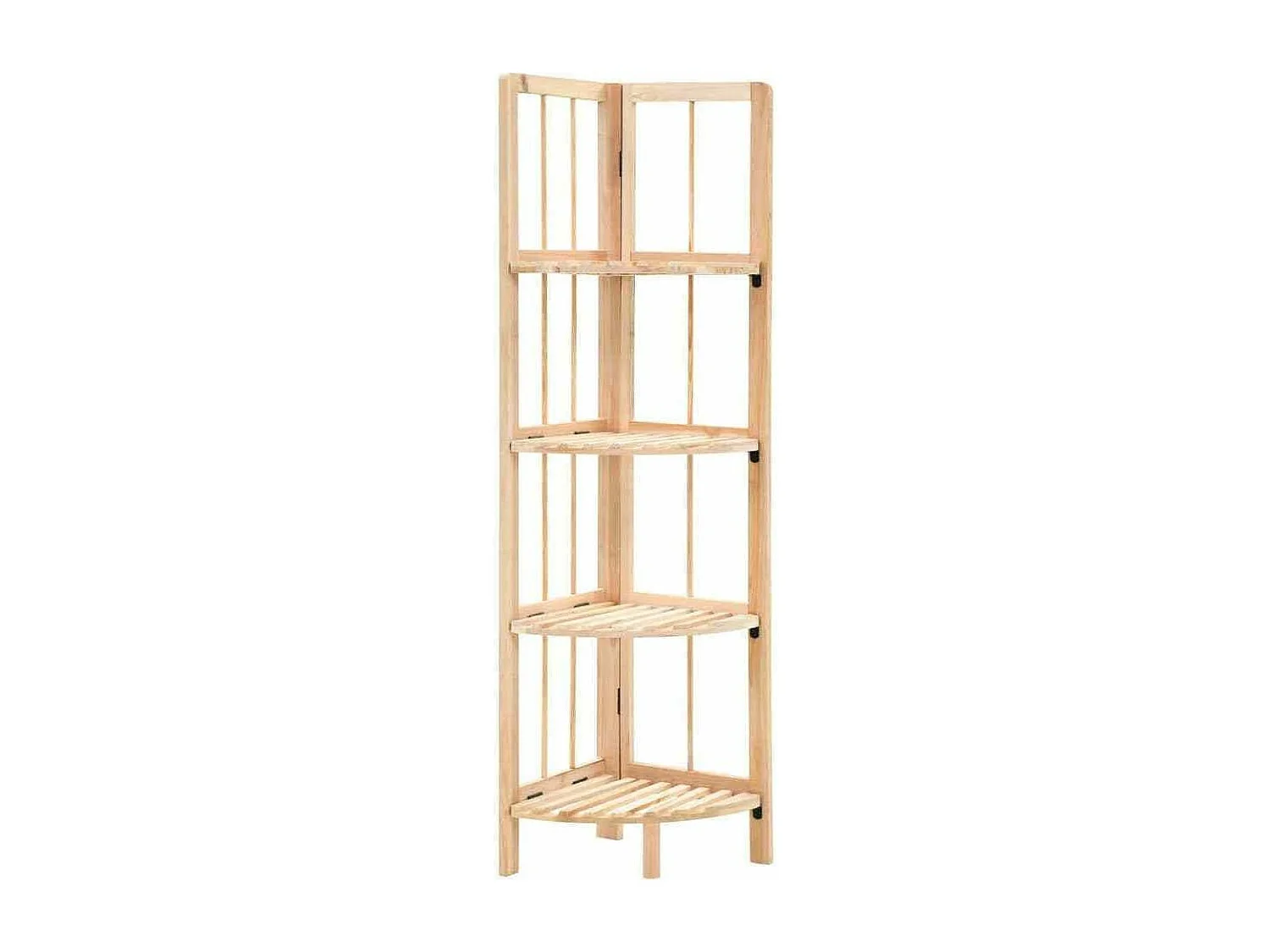 Etagère d'angle 4 tablettes cèdre massif clair Lenna