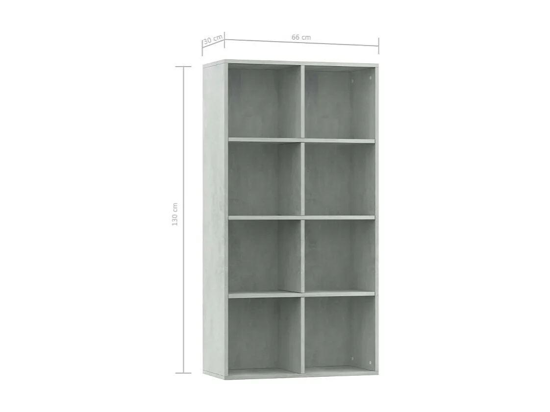 Bibliothèque bois gris effet béton Athena 66cm