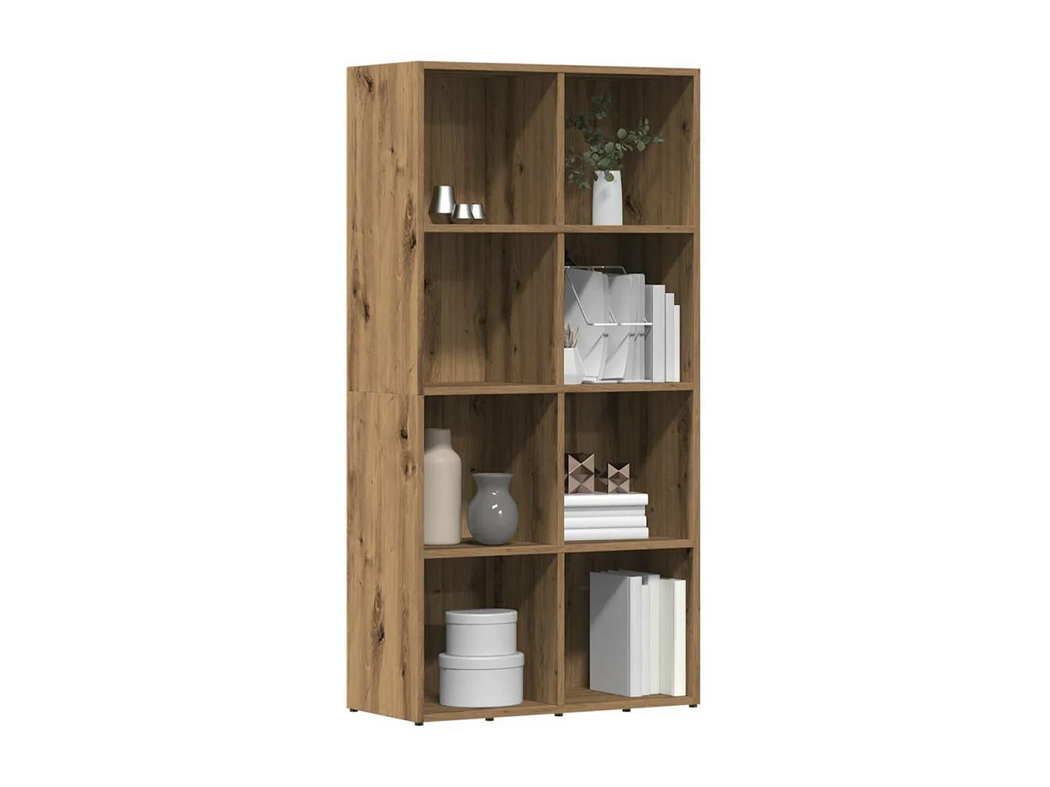 Bibliothèque bois gris effet béton Athena 66cm