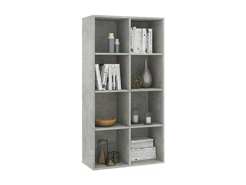 Bibliothèque bois gris effet béton Athena 66cm