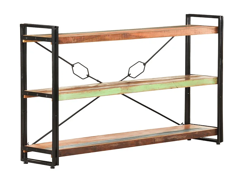 Bibliothèque 3 niveaux 140x30x80 Bois de récupération massif