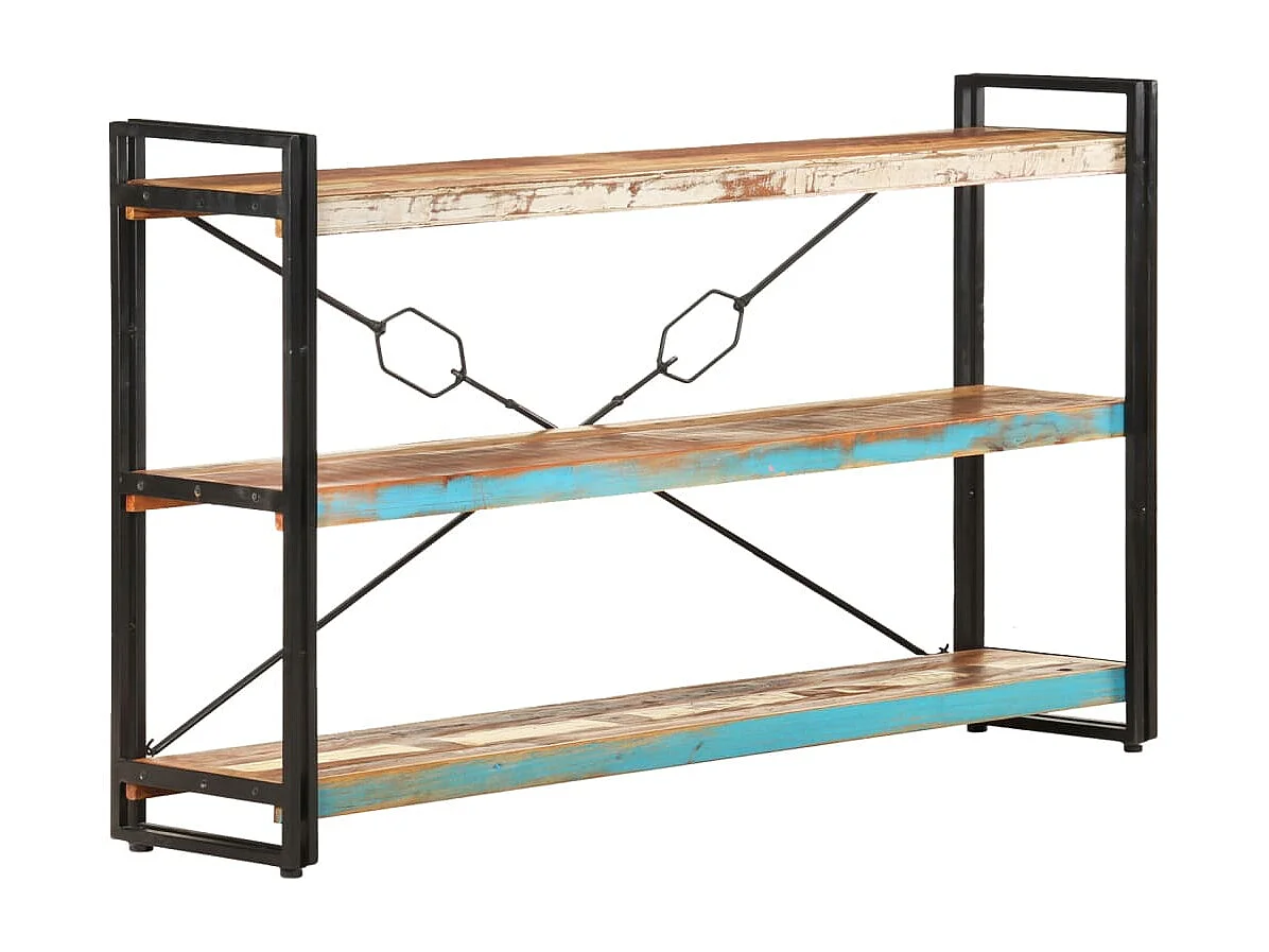 Bibliothèque 3 niveaux 140x30x80 Bois de récupération massif