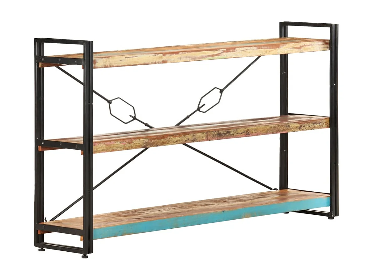 Bibliothèque 3 niveaux 140x30x80 Bois de récupération massif