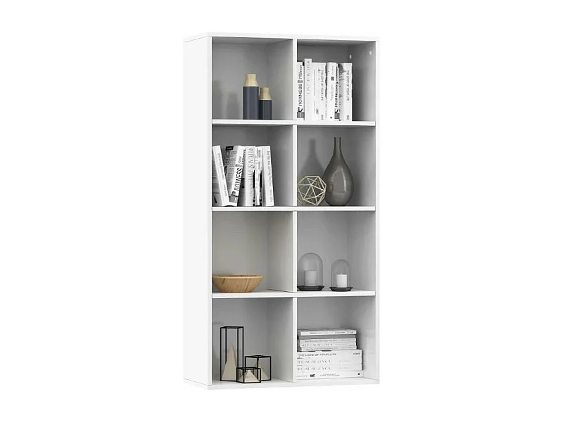 Bibliothèque bois blanc brillant Athena 66cm