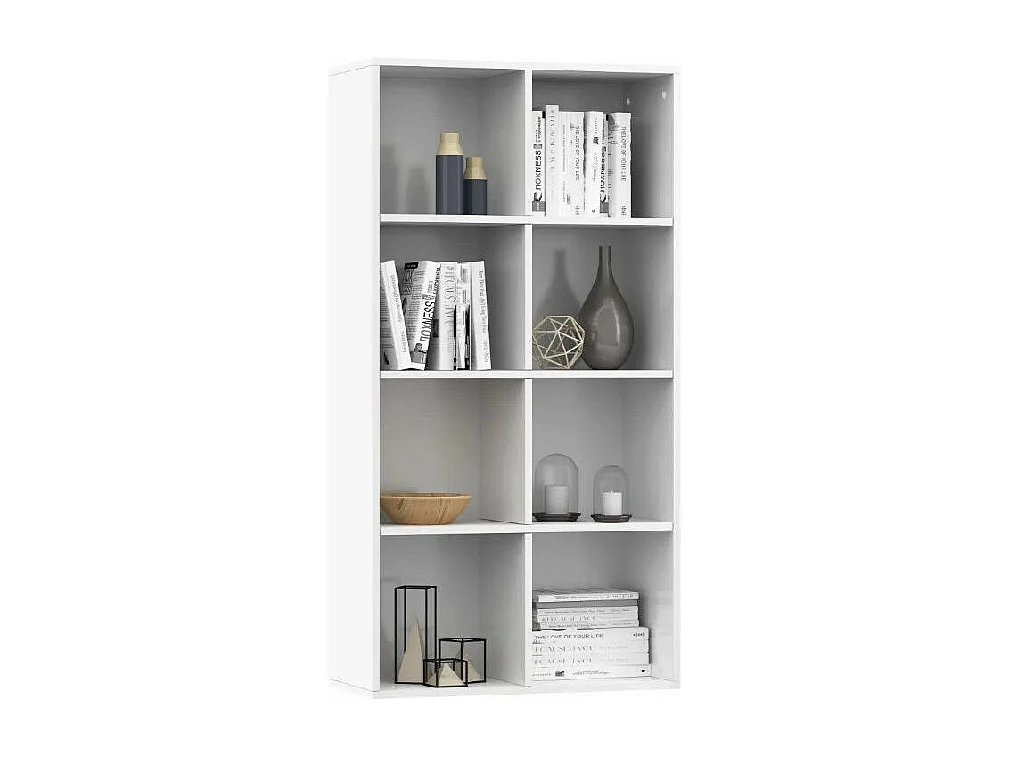 Bibliothèque bois blanc brillant Athena 66cm