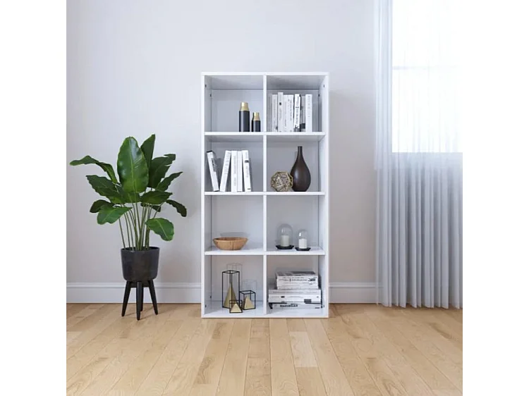 Bibliothèque bois blanc brillant Athena 66cm