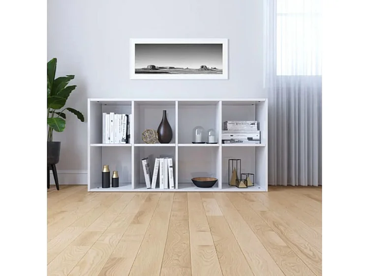 Bibliothèque bois blanc brillant Athena 66cm