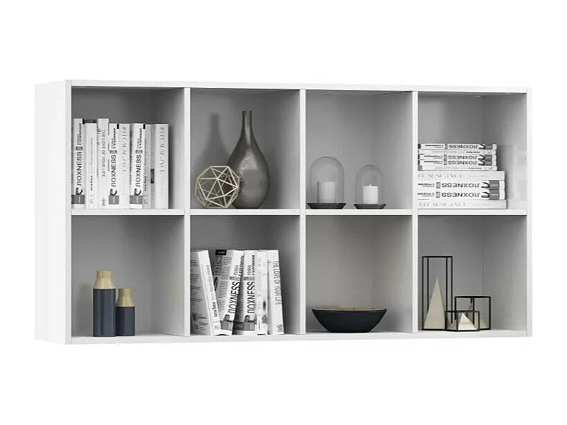 Bibliothèque bois blanc brillant Athena 66cm