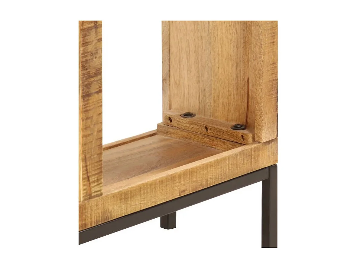 Bibliothèque manguier massif et pieds métal noir Sopra