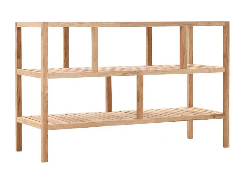Étagère de rangement noyer massif clair Lenny