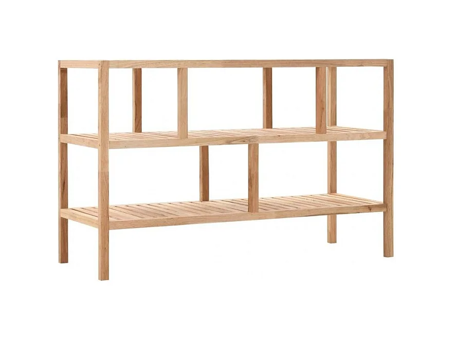 Étagère de rangement noyer massif clair Lenny