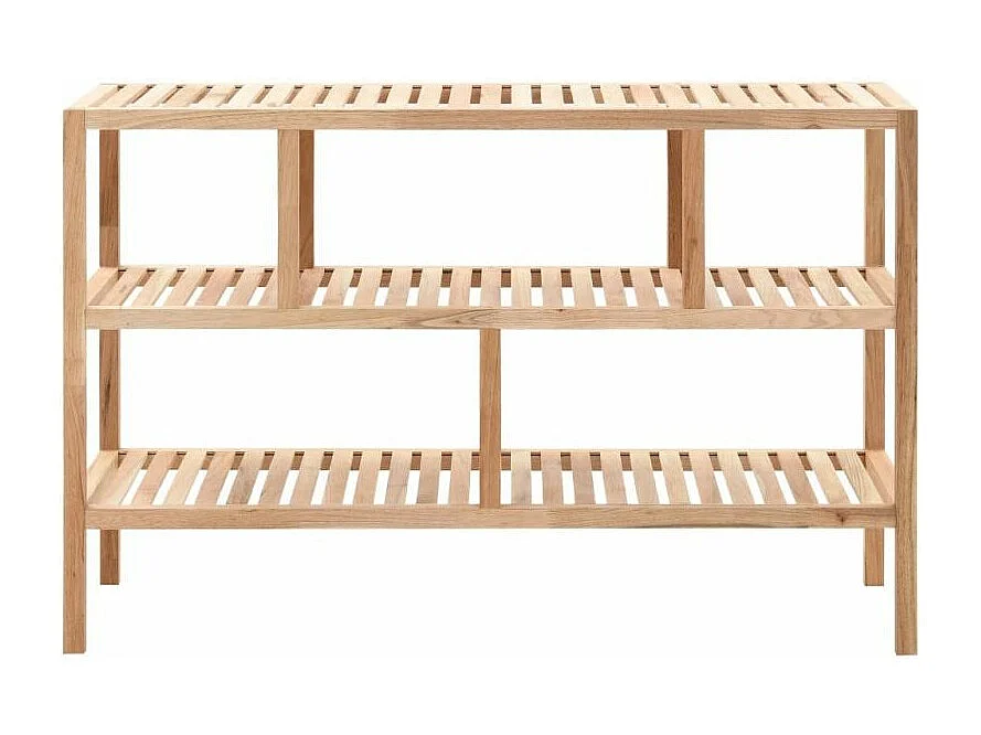 Étagère de rangement noyer massif clair Lenny