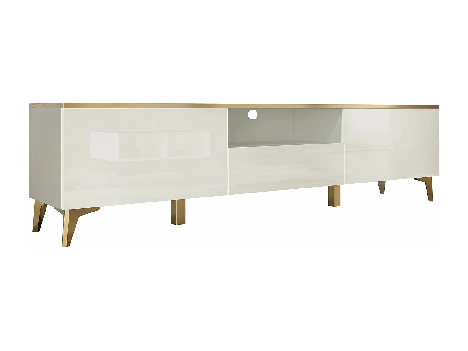 Meuble TV Comfivo Virfera 102, Beige, 200x50x40cm