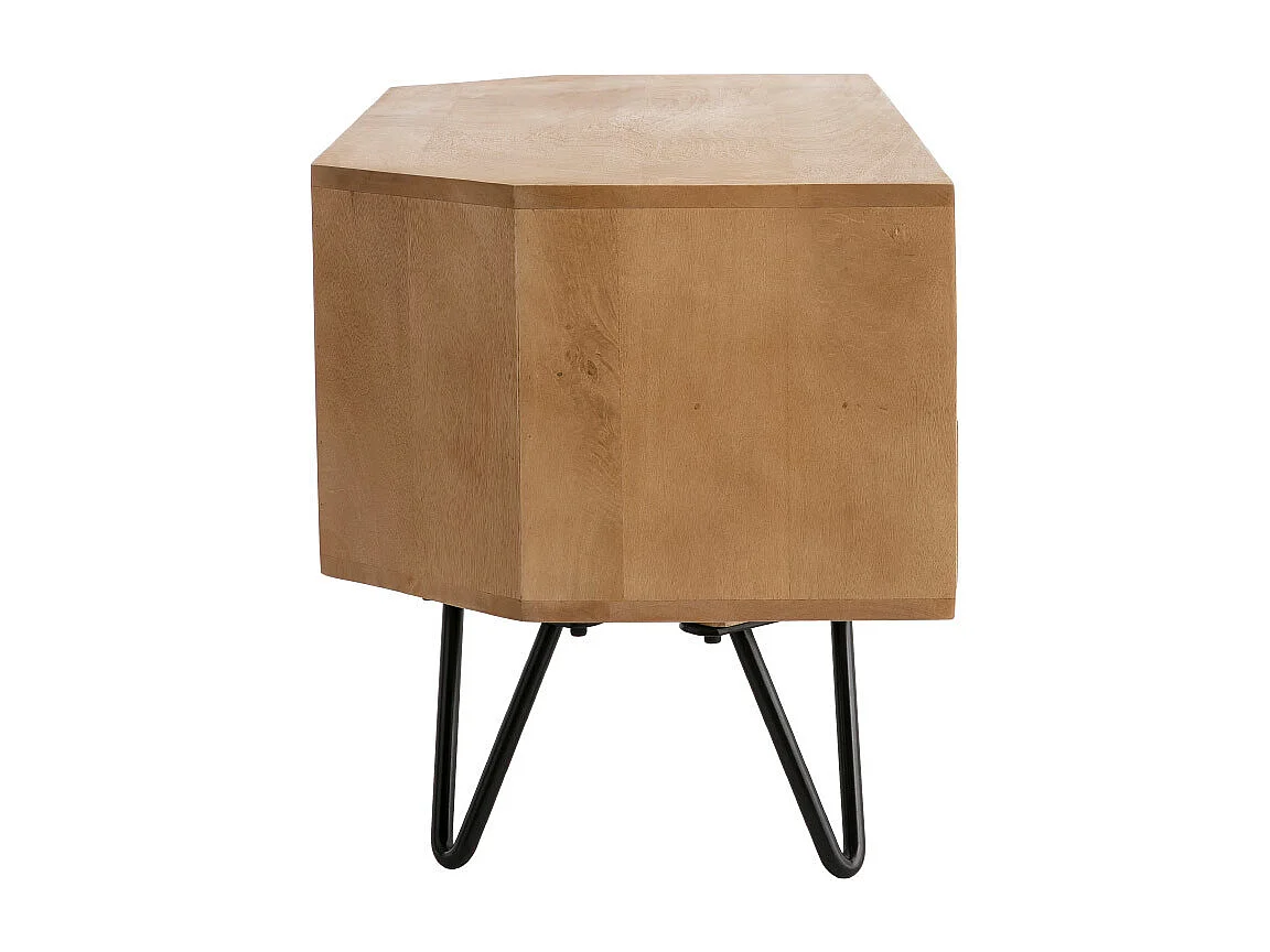 Mueble TV angular de madera de mango maciza y metal 100 cm VIBES
