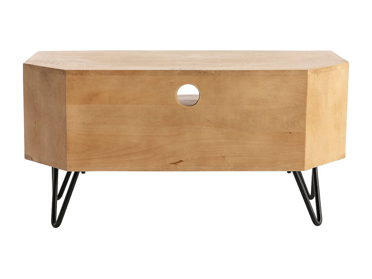 Mueble TV angular de madera de mango maciza y metal 100 cm VIBES