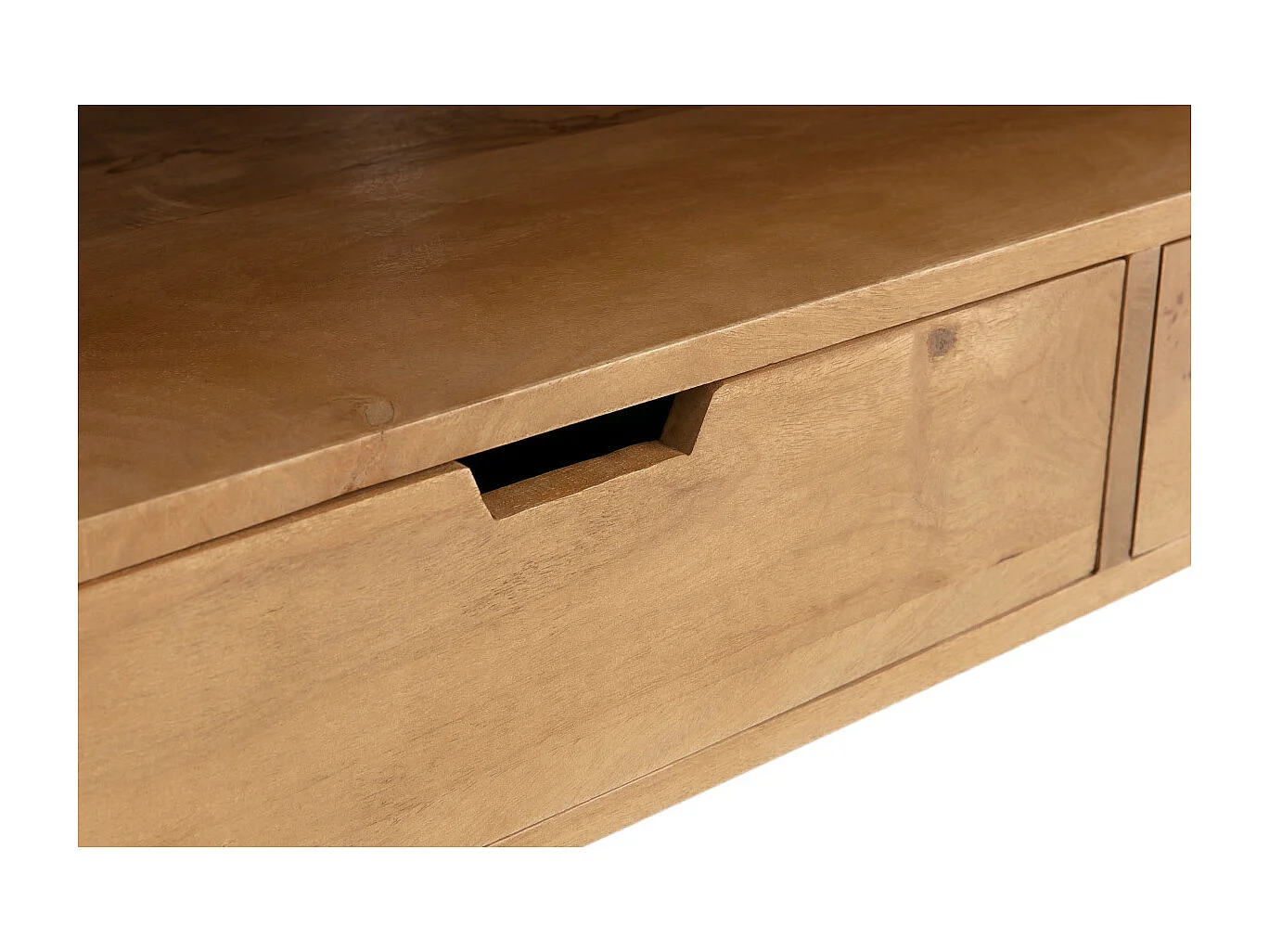 Mueble TV angular de madera de mango maciza y metal 100 cm VIBES