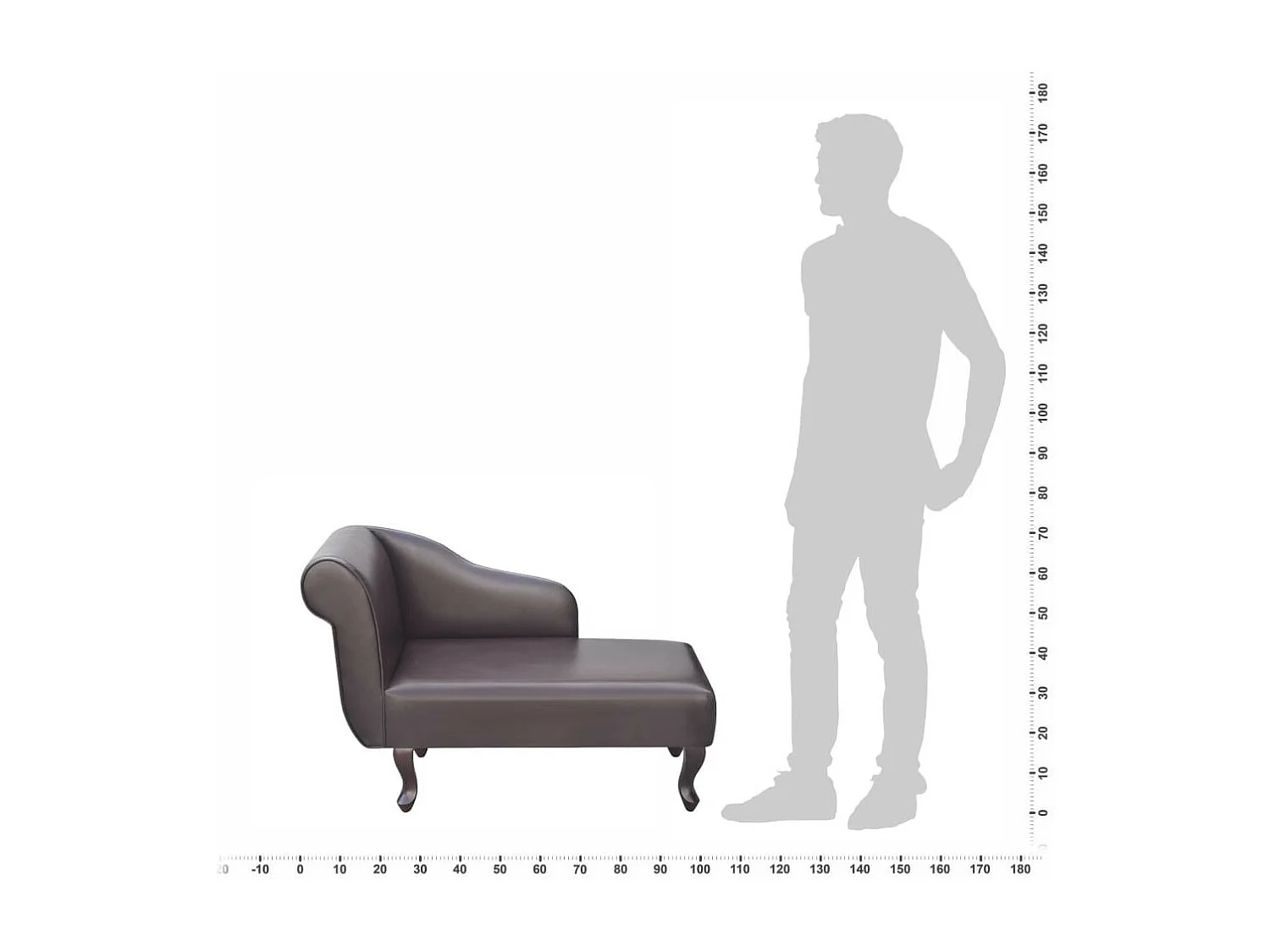 Chaise longue Marron Similicuir Luka