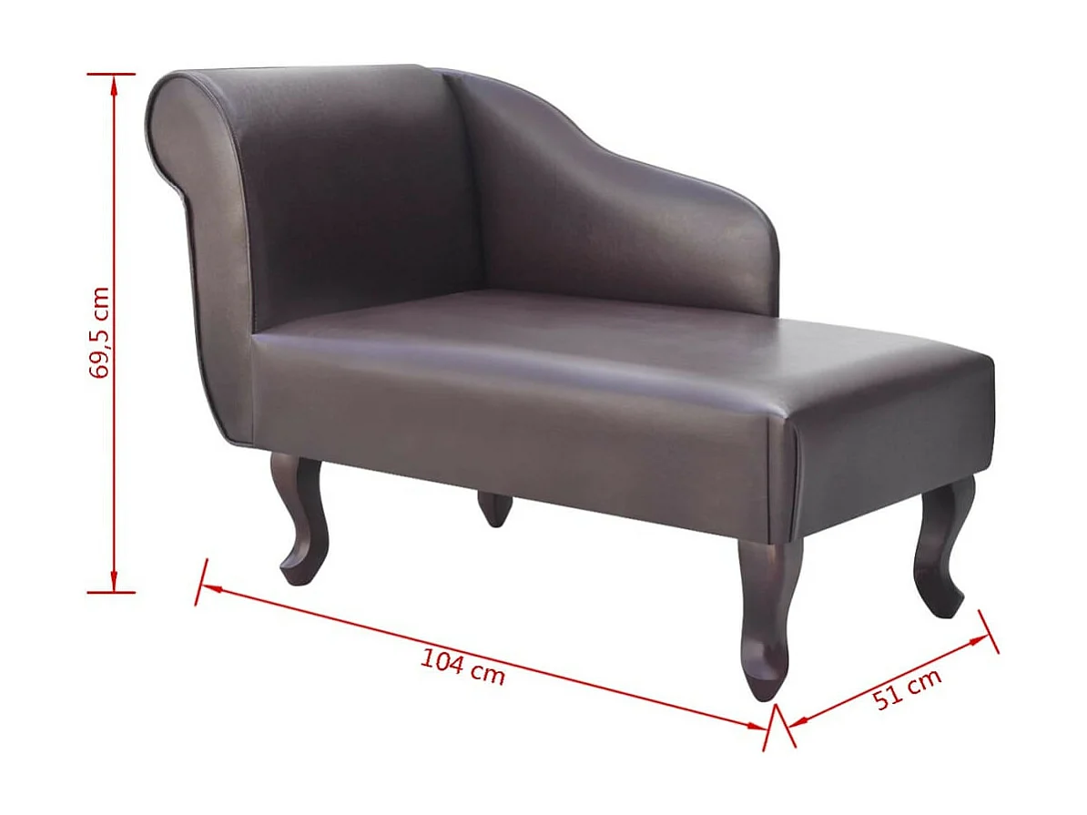 Chaise longue Marron Similicuir Luka