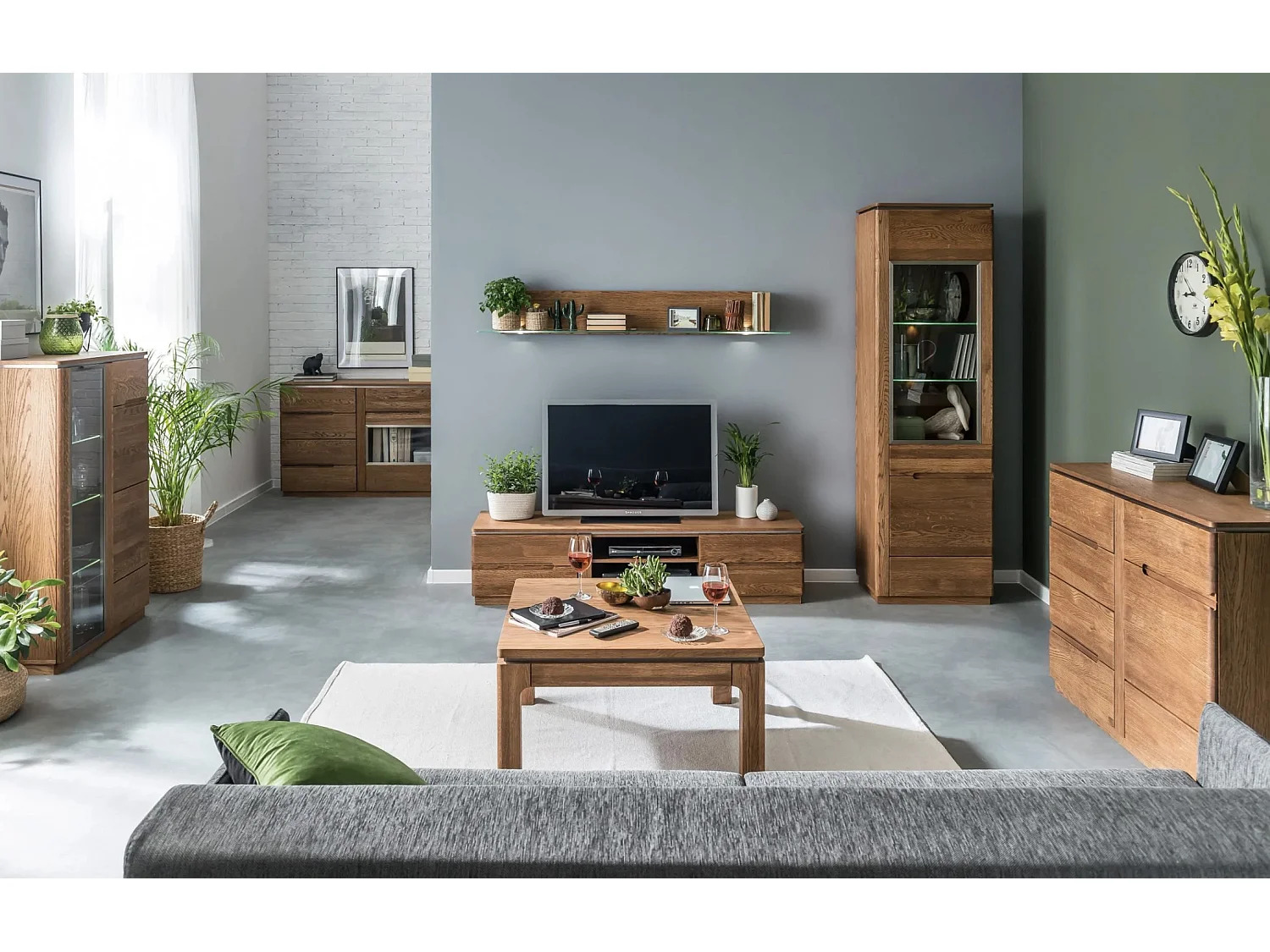 Table basse carrée en bois de chêne rustique Manky 80cm