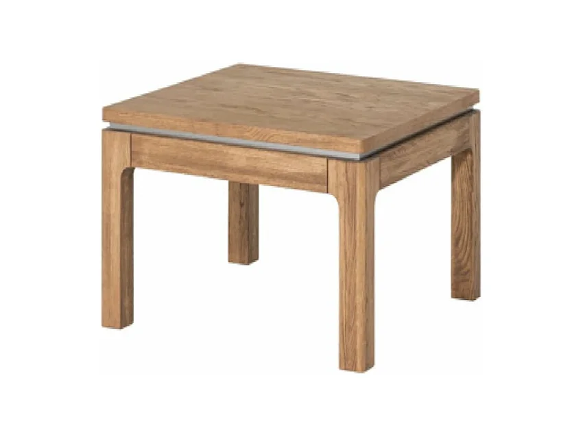 Table basse carrée en bois de chêne rustique Manky 80cm