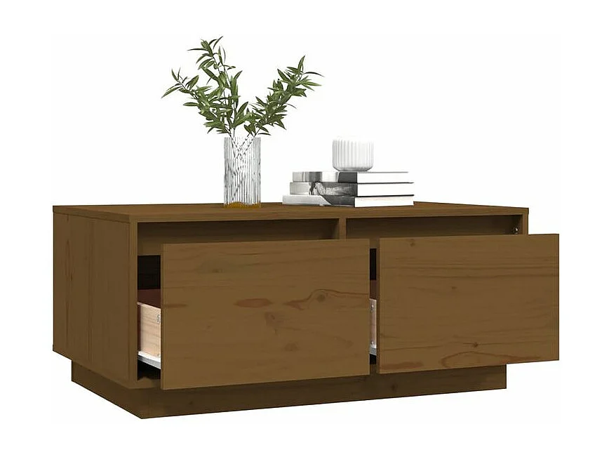 Table basse Marron miel 80x50x35 Bois massif de pin