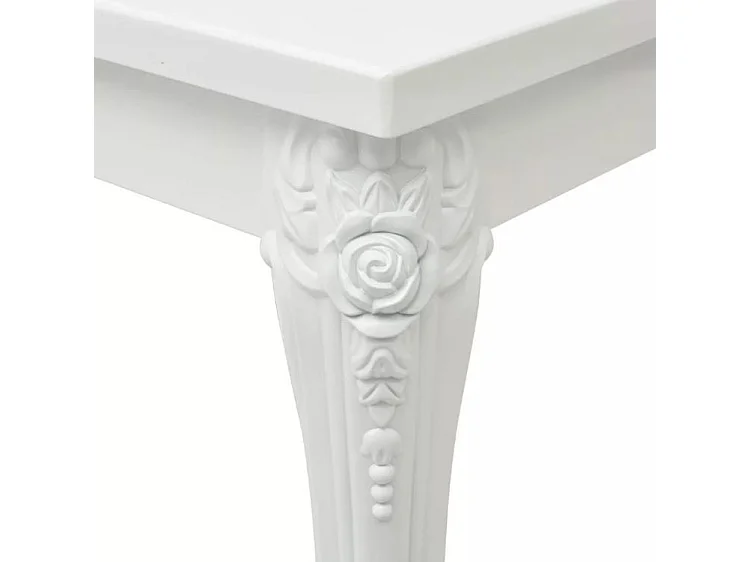 Table basse rectangulaire bois blanc laqué et pieds plastique Mento