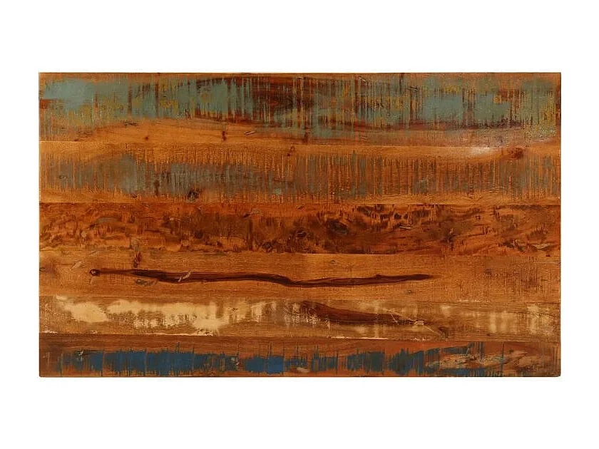 Table basse rectangulaire bois massif recyclé et métal noir Boust