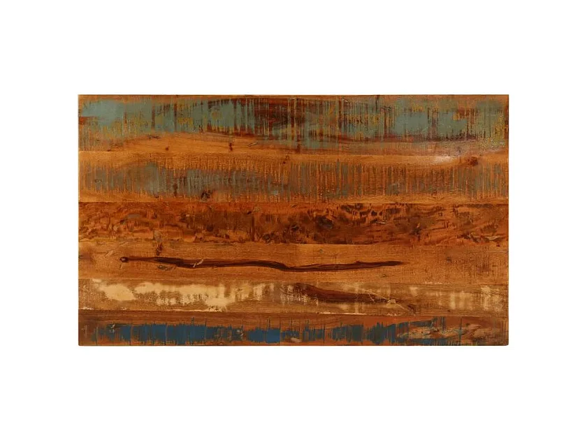 Table basse rectangulaire bois massif recyclé et métal noir Boust
